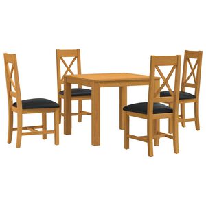 vidaXL Conjunto de sala de jantar 5 unid. Preto