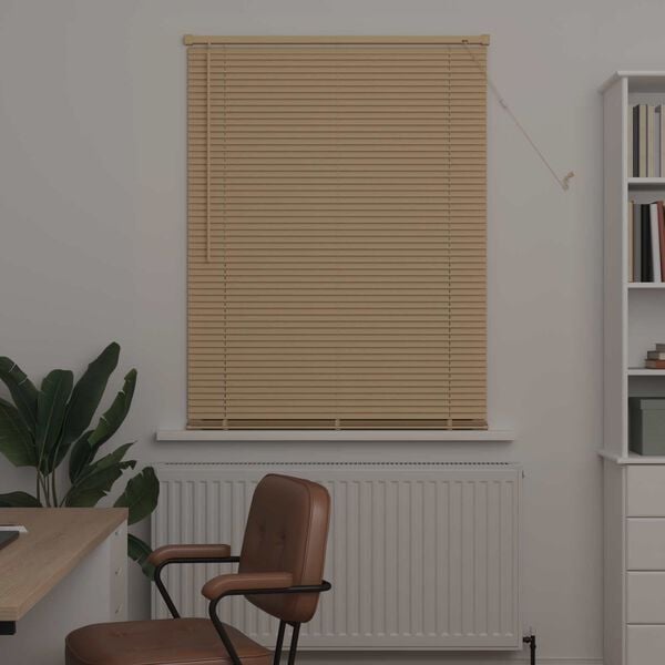 vidaXL Cortina Veneziana Marrom Claro com Padr&atilde;o 150 x 90 cm PVC