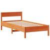 vidaXL Cama com estante sem colch&atilde;o 75x190cm pinho maci&ccedil;o castanho-mel