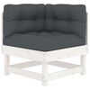 vidaXL 4pcs conjunto lounge jardim c/ almofadões madeira maciça branco