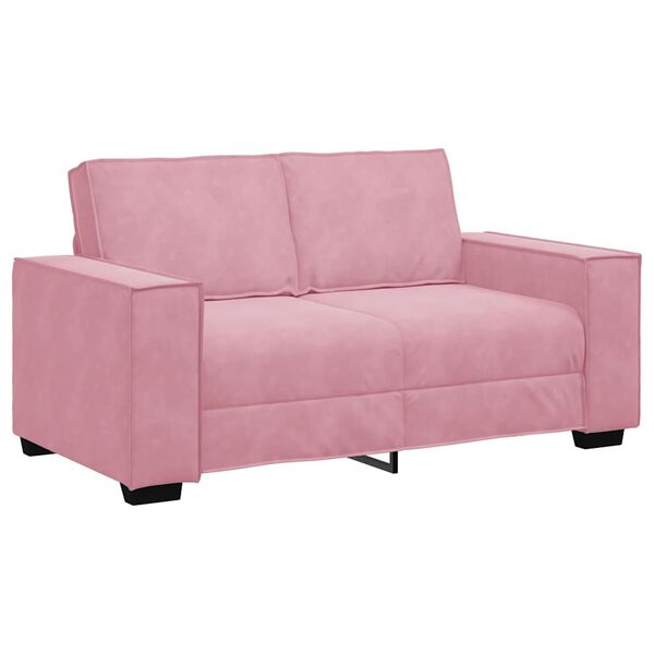 vidaXL Sof&aacute; de 2 lugares veludo 160x78x84 cm rosa