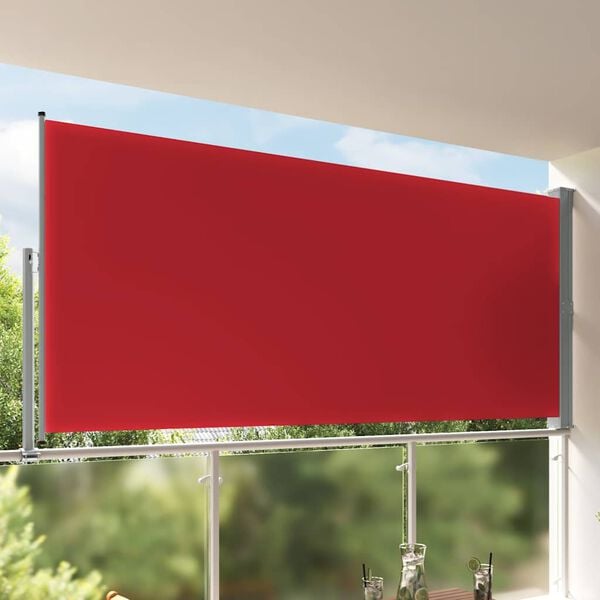 vidaXL Toldo lateral retr&aacute;til para p&aacute;tio 160x300 cm vermelho