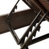 vidaXL Espreguiçadeira dupla com almofadões vime PE castanho