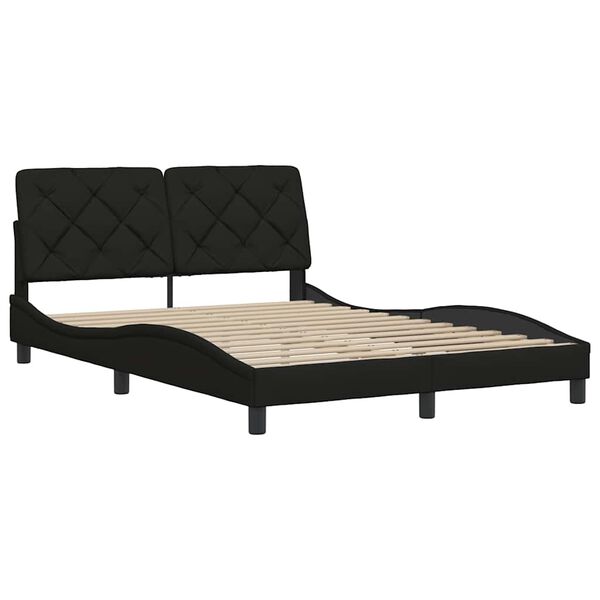 vidaXL Estrutura de cama sem colch&atilde;o 140x190 cm tecido preto