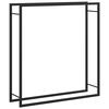 vidaXL Suporte para lenha 110x28x116 cm a&ccedil;o preto mate