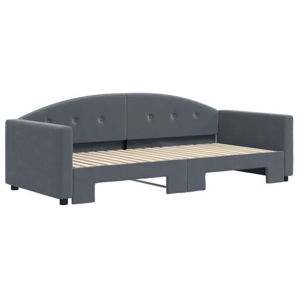 vidaXL Sof&aacute;-cama com gavet&atilde;o 90x190 cm veludo cinzento-escuro