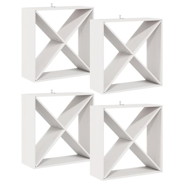 vidaXL Escorredor de Vinho 4 pcs Branco 62 x 25 x 62 cm