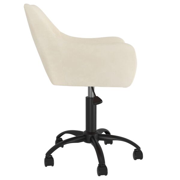 vidaXL Cadeira de jantar girat&oacute;ria veludo cor creme