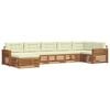 vidaXL Conjunto de Sof&aacute;s para Exterior 7 pcs Natural e Creme