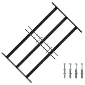 vidaXL Grelha de Janela 75,5 x 45 cm A&ccedil;o revestido a p&oacute; Preto