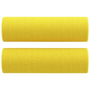 vidaXL Almofadas decorativas 2 pcs &Oslash;15x50 cm tecido amarelo-claro