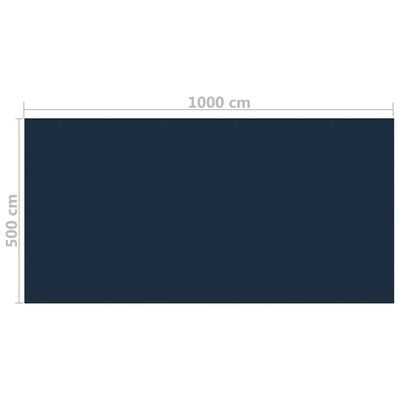 vidaXL Película p/ piscina PE solar flutuante 1000x500 cm preto e azul