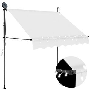 vidaXL Toldo retr&aacute;til manual com LED 100 cm creme