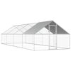 vidaXL Galinheiro exterior em a&ccedil;o galvanizado 2,75x8x1,92 m