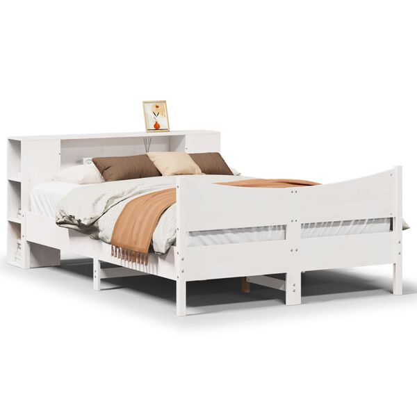 vidaXL Cama sem colchão 120x200 cm madeira de pinho maciça branco