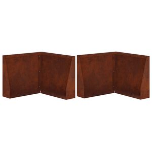 vidaXL Muro de Conten&ccedil;&atilde;o 2 unid. 50 x 50 x 30 cm A&ccedil;o Corten