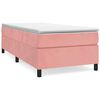 vidaXL Estrutura de cama com molas 90x190 cm veludo rosa