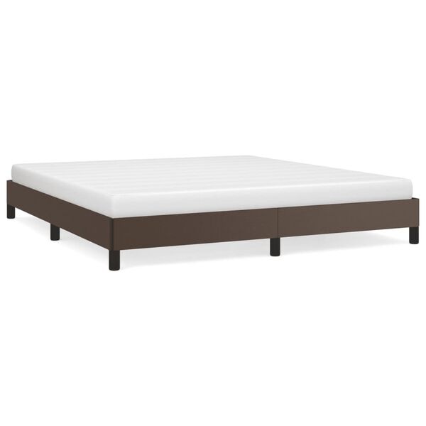 vidaXL Estrutura de cama 180x200cm couro artificial castanho