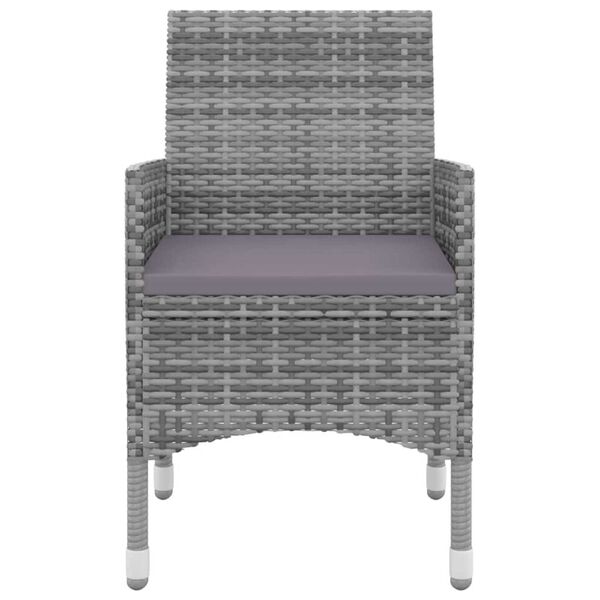 vidaXL 9 pcs conjunto jantar jardim c/ almofad&otilde;es vime PE e vidro