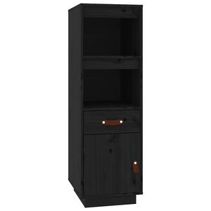 vidaXL Aparador alto 34x40x108,5 cm pinho maci&ccedil;o preto