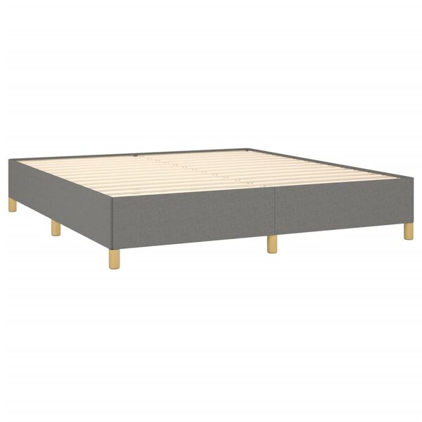 vidaXL Estrutura de cama sem colch&atilde;o 180x200 cm tecido cinzento-escuro