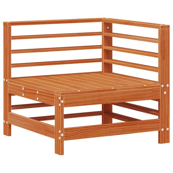 vidaXL Conjunto de Lounge de Jardim 7 pcs Castanho Cera