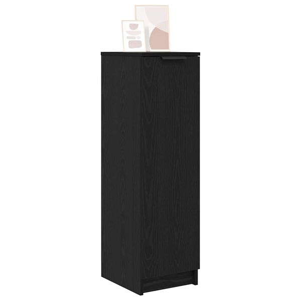 vidaXL Arm&aacute;rio de Sapatos com porta Carvalho Preto 29,5 x 35 x 101 cm