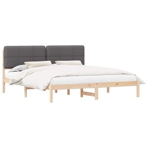 vidaXL Estrutura de Cama com Cabeceira Estofada Cinza Escuro