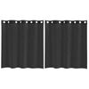 vidaXL Cortinas de voile com ilh&oacute;s 2 pcs preto 140x140 cm