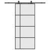 vidaXL Porta deslizante c/ conj. ferragens 90x205cm vidro ESG preto