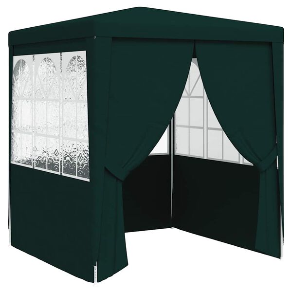 vidaXL Tenda festas profissional c/ paredes laterais 2x2m 90g/m² verde