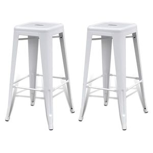 vidaXL Bancos de bar 2 pcs a&ccedil;o branco