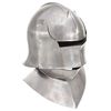 vidaXL Capacete de cavaleiro medieval r&eacute;plica LARP a&ccedil;o prateado