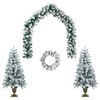 vidaXL Conjunto de mini-&aacute;rvores de Natal 120 cm PVC Verde e Branco