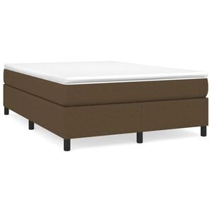 vidaXL Estrutura de cama com molas 140x190 cm tecido castanho-escuro