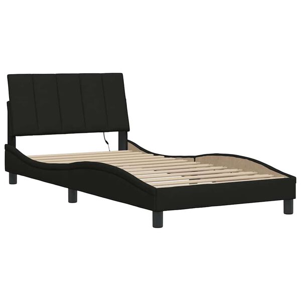 vidaXL Estrutura de cama sem colch&atilde;o Hanko 100x200 cm tecido preto