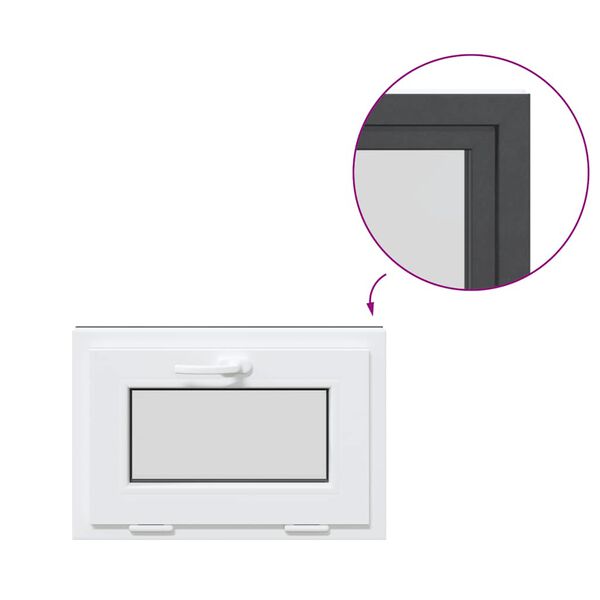 vidaXL Janela de porão RISOR 60x40 cm basculante 2 vidros antracite