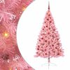 vidaXL &Aacute;rvore de Natal Artificial Pr&eacute;-iluminada Rosa 180 cm PVC
