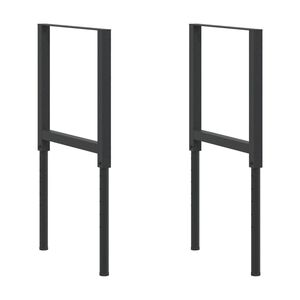 vidaXL Estruturas bancada ajust&aacute;veis 2 pcs 55x(69-95,5) cm metal preto
