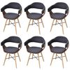 vidaXL Cadeiras jantar 6 pcs madeira curvada e tecido cinzento-escuro