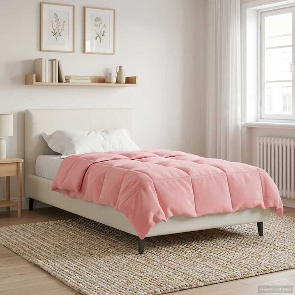 vidaXL Duvet de Ano Inteiro Colchonete Rosa 135 x 220 cm Microfibra