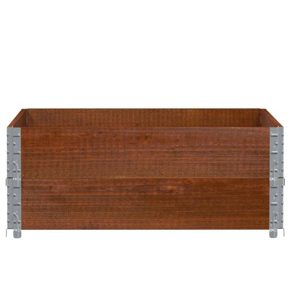 vidaXL Colares para paletes 2 pcs 100x100 cm pinho maci&ccedil;o castanho