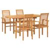 vidaXL Conjunto de Jantar para Jardim 5 unid. Castanho