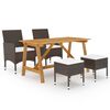 vidaXL 5 pcs conjunto de jantar para jardim castanho