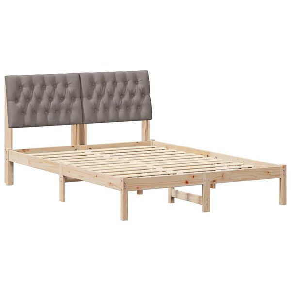 vidaXL Estrutura de Cama com Cabeceira Estofada Castanho 160 x 200 cm