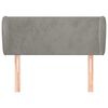 vidaXL Cabeceira de cama c/ abas veludo 93x23x78/88 cm cinzento-claro