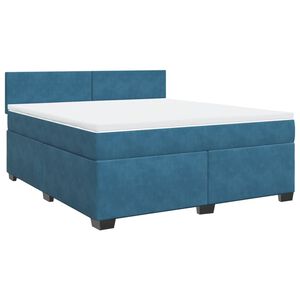 vidaXL Cama com molas/colch&atilde;o 180x200 cm veludo azul