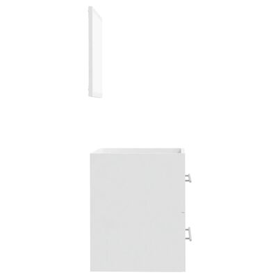 vidaXL Armário casa de banho c/ espelho 41x38,5x48 cm branco brilhante
