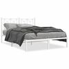 vidaXL Estrutura de cama com cabeceira 140x190 cm metal branco