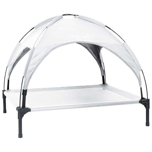 vidaXL Cama para Cachorro Manual Cinza Prata 90 x 81 x 80,5 cm A&ccedil;o